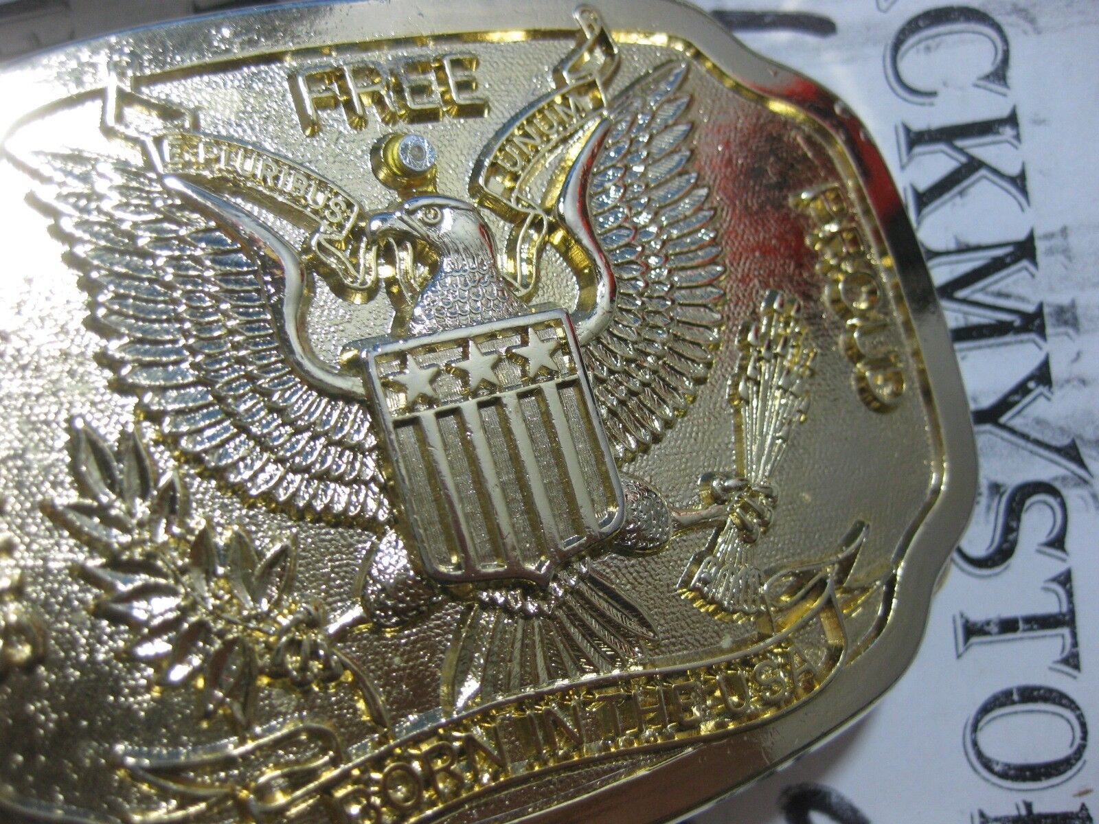 RM Fay Belt Buckle Free Strong Proud Born in the USA