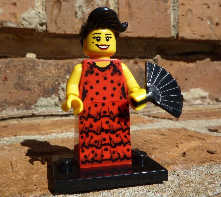 LEGO Minifigures 8827 Series 6 Flamenco dancer w stand, checklist & opened pack