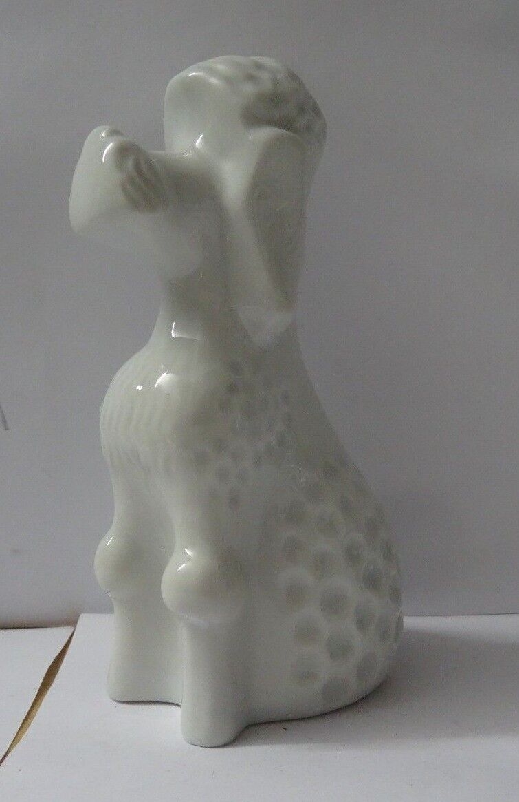 Vintage 60\'s Israel Naaman Poodle   Dog figurine white  Porcelain israeli item