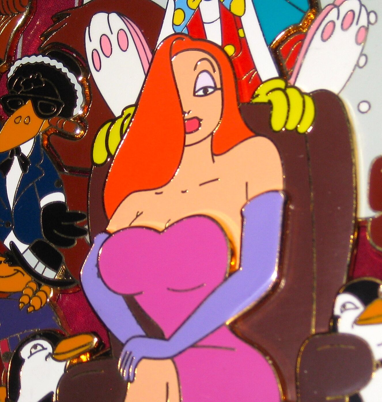 LE Disney SUPER JUMBO Pin✿Jessica Rabbit Roger Puzzle Mary Poppins Penguins RARE