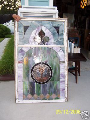 ANTIQUE VINTAGE STAINED GLASS WINDOW FROM ATLANTIC CITY NJ
