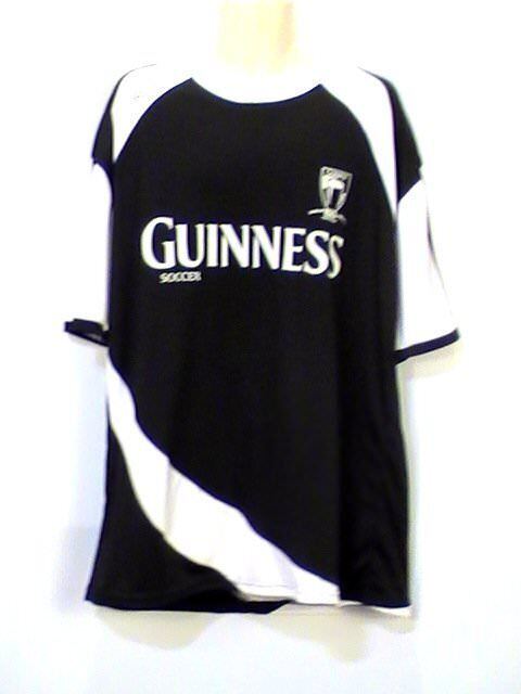 Guinness Men\'s Authentic Soccer Jersey Black/White Size XXXLarge