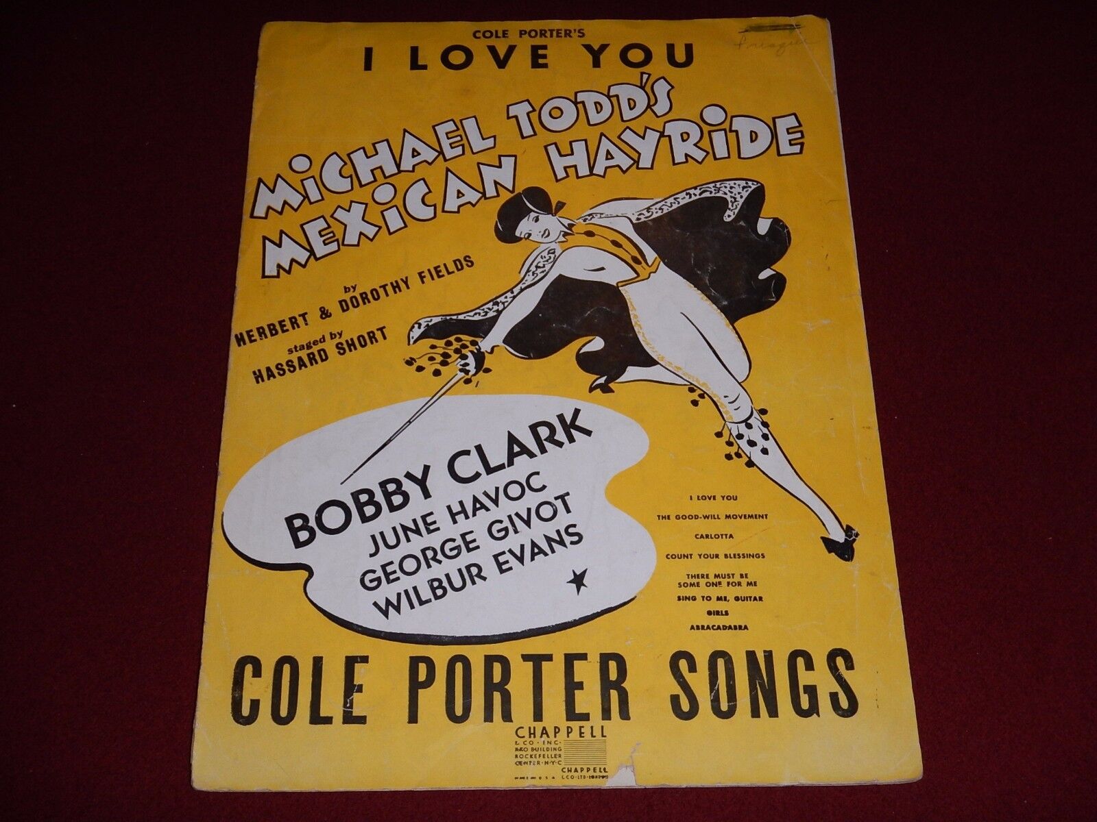 I LOVE YOU Michael Todd\'s Mexican Hayride COLE PORTER Theatre Sheet Music 1943