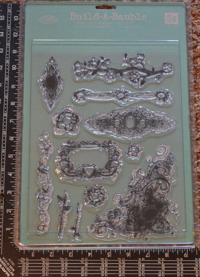 NEW ~ EXTRA-LG Prima Clear Stamps / Build-A-Bauble Beautiful Antique Style 12 PC