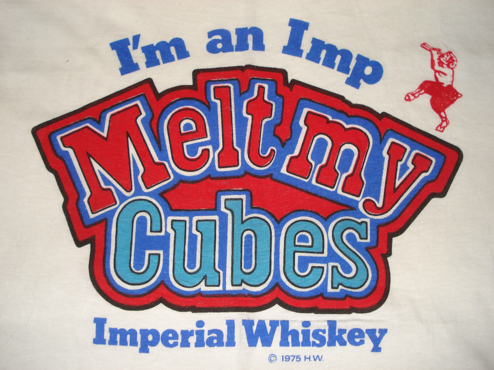 Vintage 1970s IMPERIAL WHISKEY T SHIRT Butter Soft 1975 SLIM FIT Medium Tall