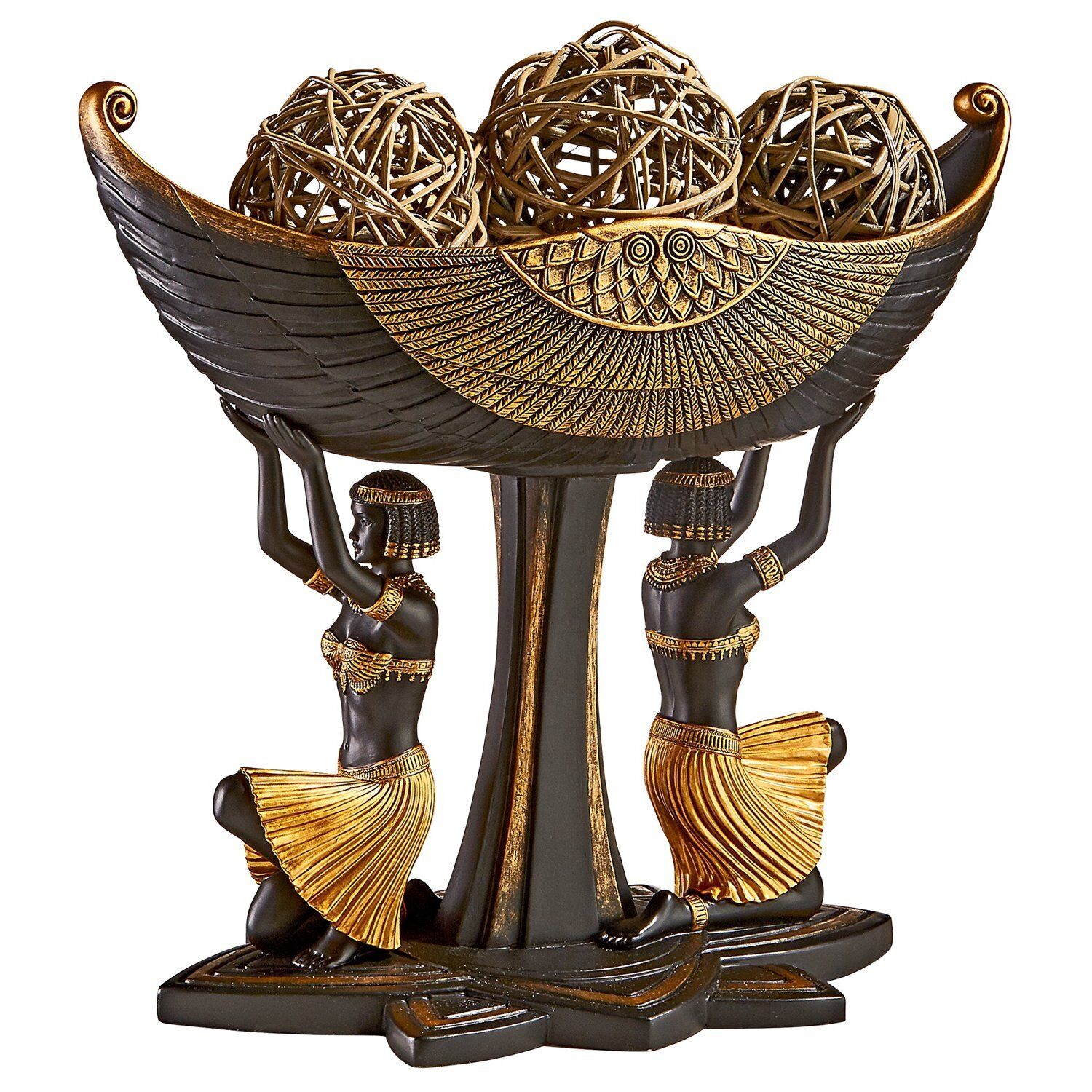 WU76957 - Egyptian Maidens Voyage Sculptural Pedestal Urn