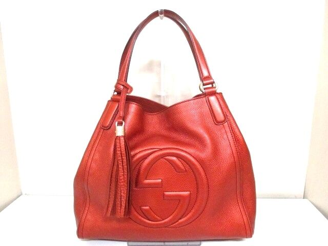 Authentic GUCCI Orange Soho Cellarius 282309 Leather Tote Bag w/ Dust Bag