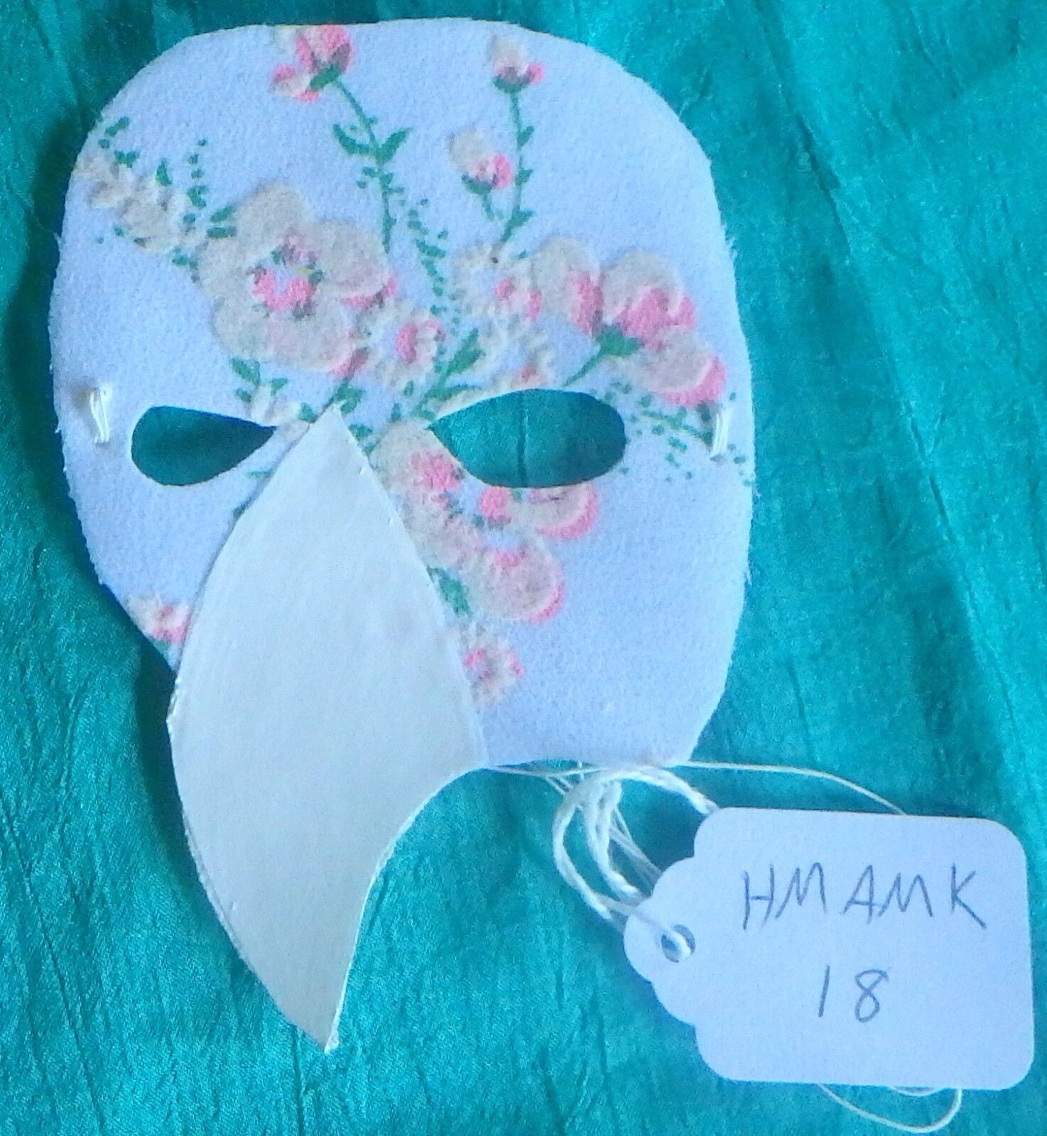 White Floral Bird Mardi gras Mask Hannah Montana or American Girl Doll HMAMK18