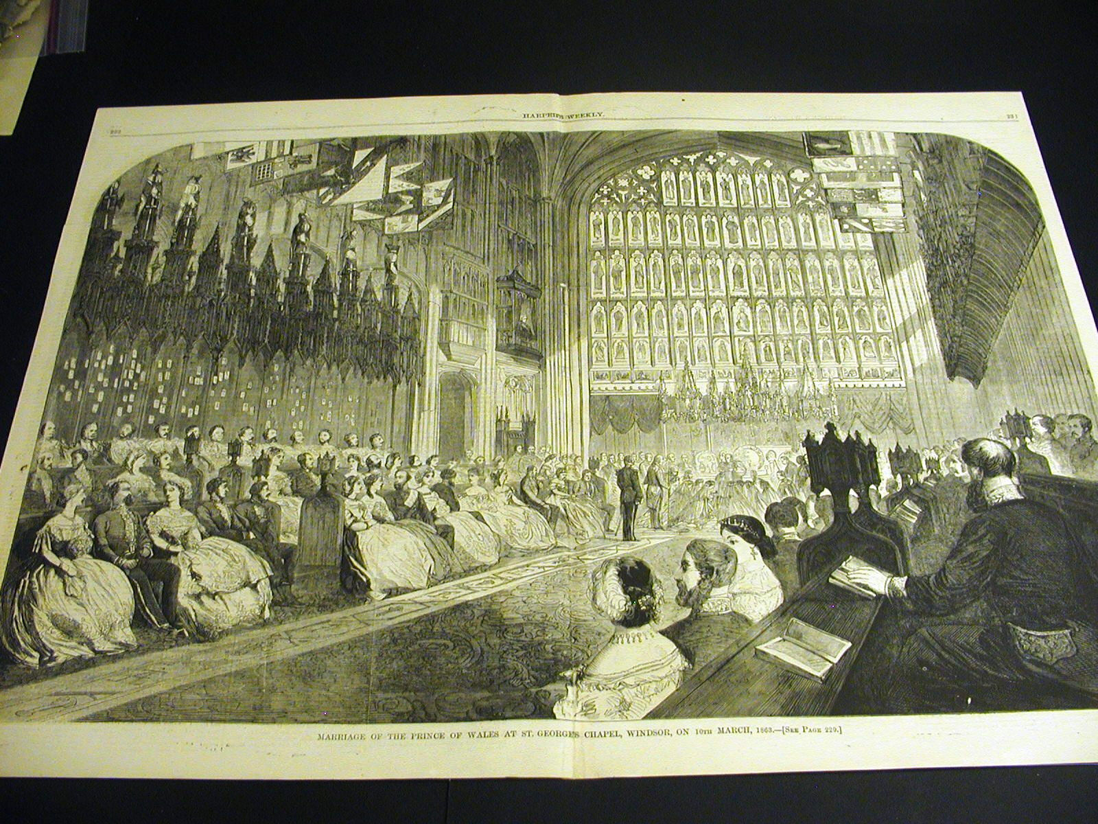 Marriage Prince of Wales ST. GEORGES CHAPEL Windsor England 1863 Large Print