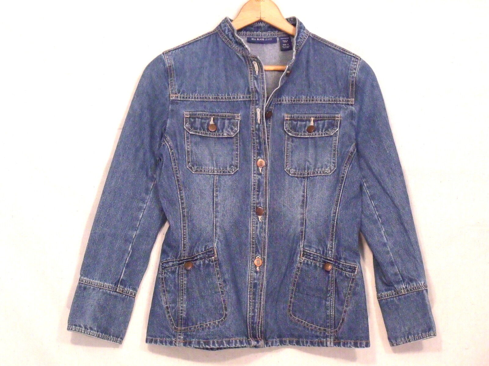 Bill Blass vintage button front denim jean jacket / women\'s S / fantastic / bn19