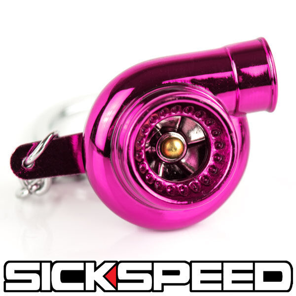 PINK ANODIZED METAL SPINNING TURBO BEARING KEYCHAIN KEY RING/CHAIN P3