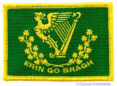 ERIN GO BRAGH EMBROIDERED PATCH new IRISH IRELAND FLAG iron-on EIRE St. Patrick