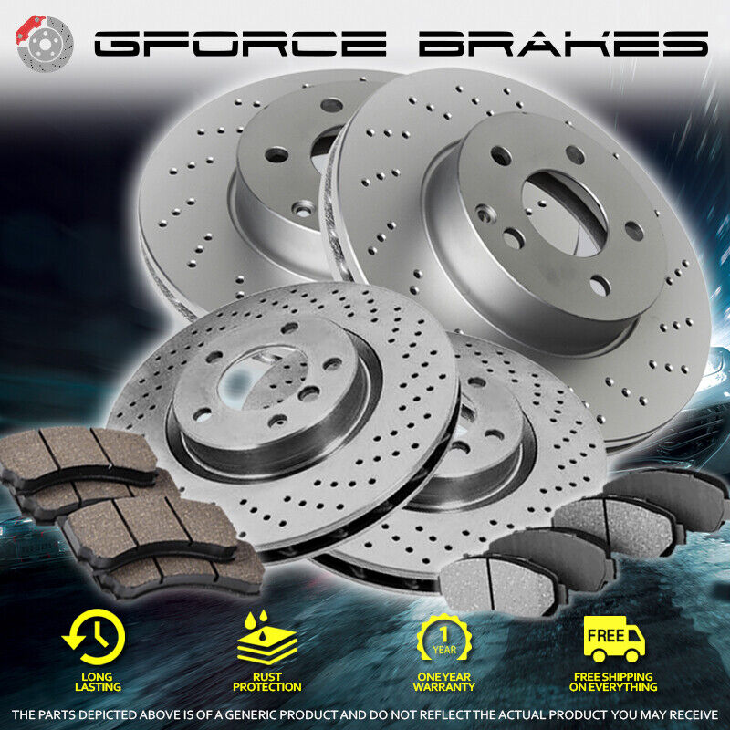 F+R Drilled Rotors & Pads for 2012-2014 Mercedes Benz E550 Base Convertible