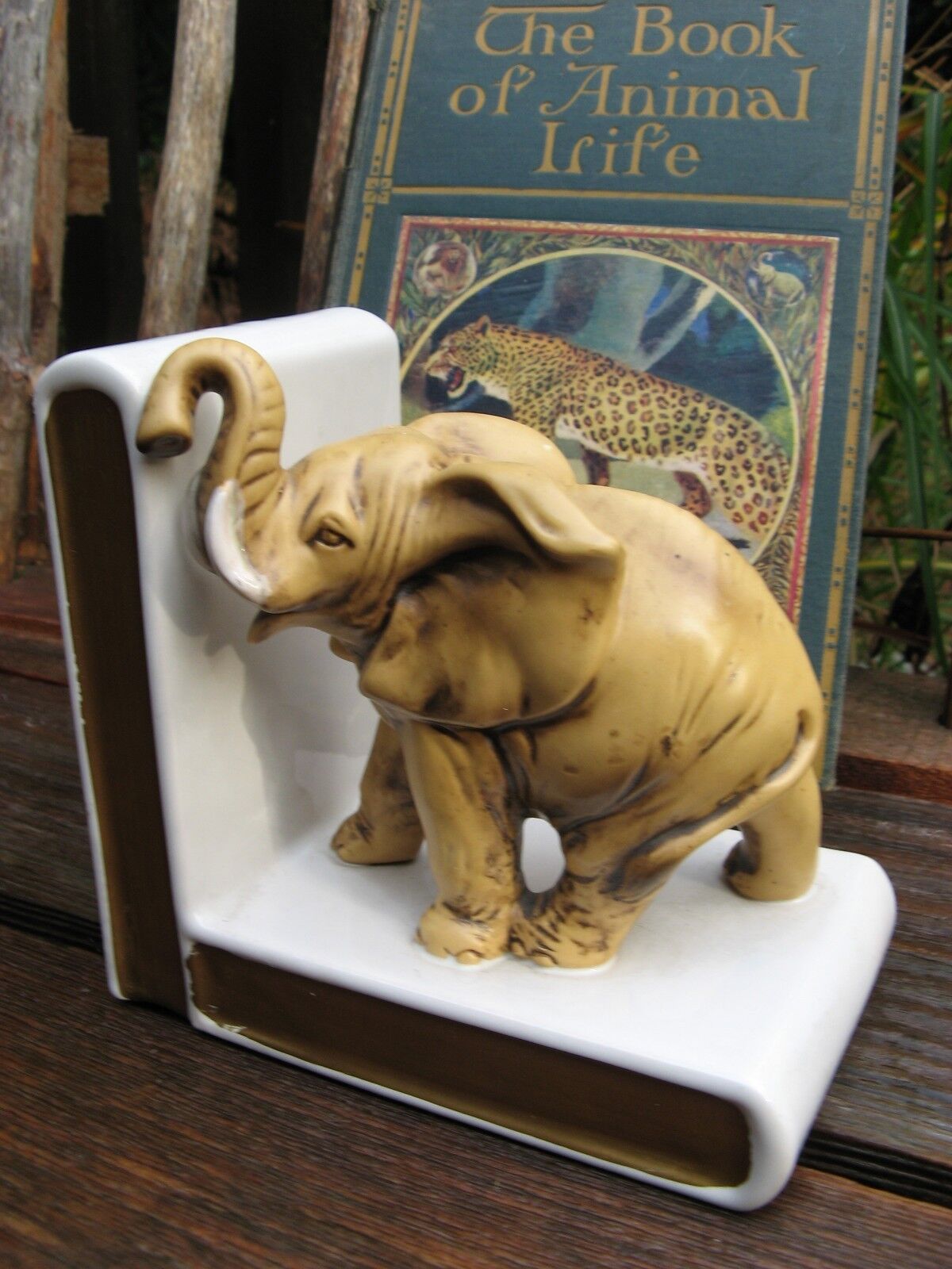 1960s Lefton china bookend single (1) African ELEPHANT Beautiful Cond~Library~