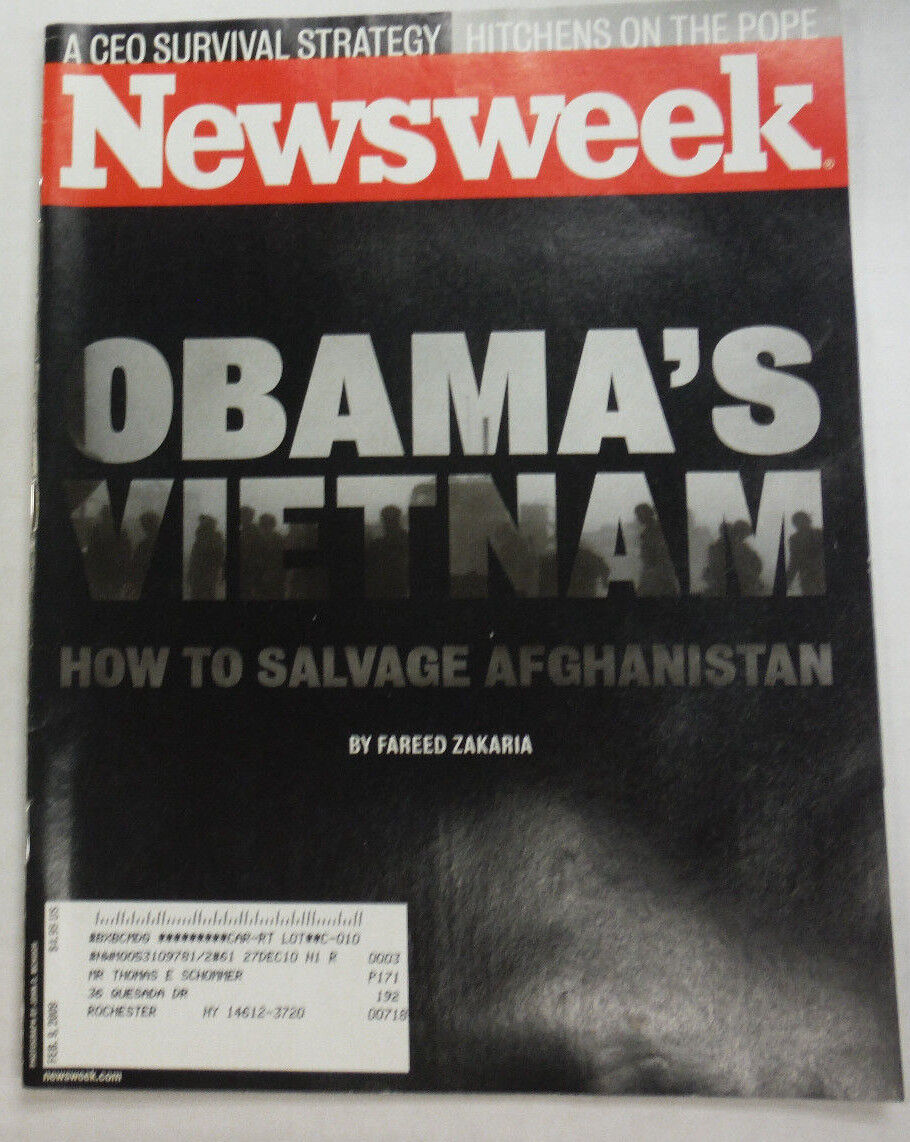 Newsweek Magazine Barack Obama Salvage Afghanistan February 2009 052615R