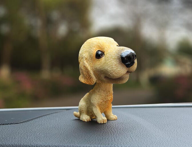 Bobble Head Gold labrador Dog Car Home Kid Room Ornaments Decor Gift