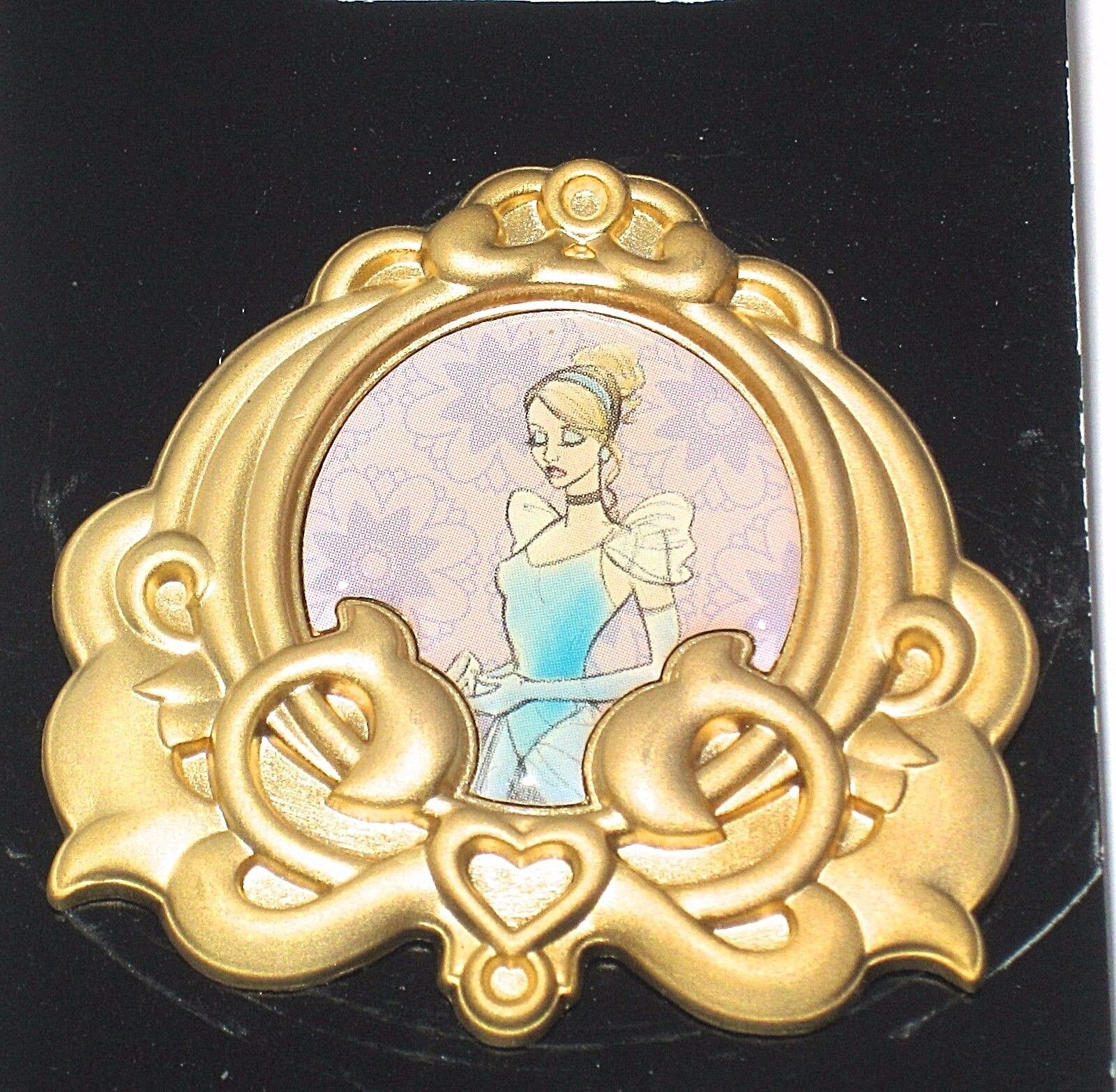 Disney Pin✿Princess Cinderella Ballgown Dress Modern Elegant Stylized Gold Frame