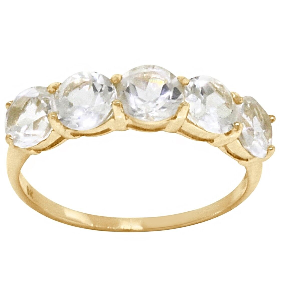 Natural 3.28ct White Sapphire 9ct 9K 375 Solid Gold Ring - 30 Day Refunds 