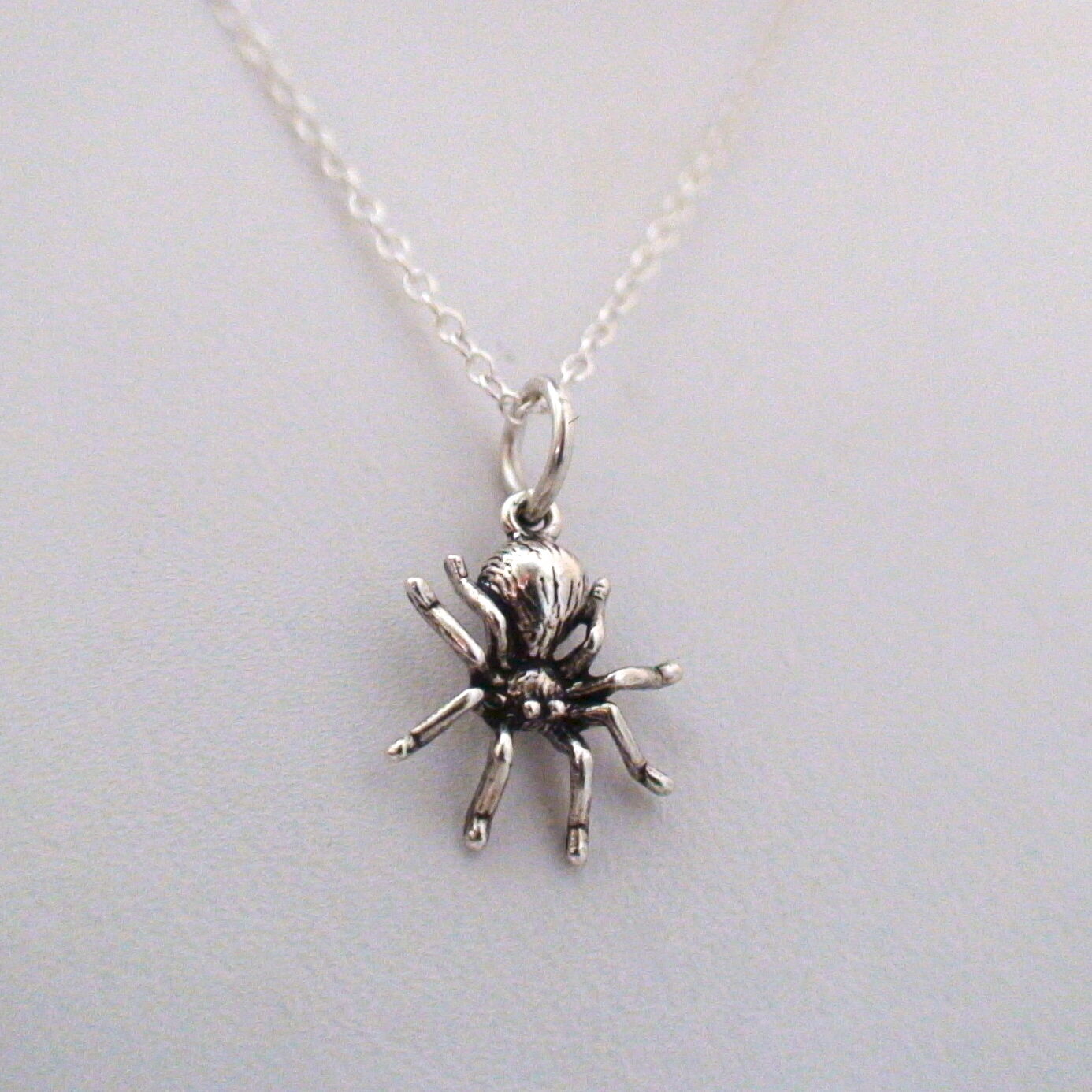 Tiny Spider Necklace - 925 Sterling Silver - Spider Insect Arachnid Creepy *NEW 