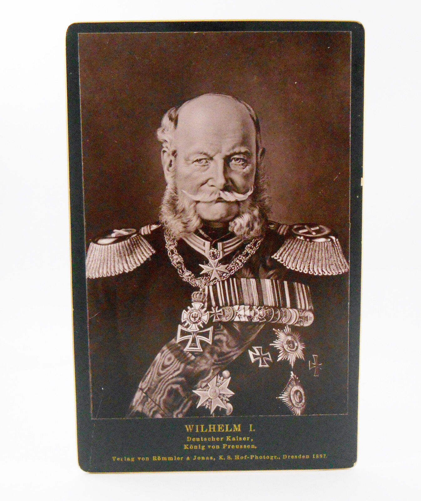 Kaiser Wilhelm I Photograph Rommler & Jonas Dresden 1887 Original Cabinet CDV