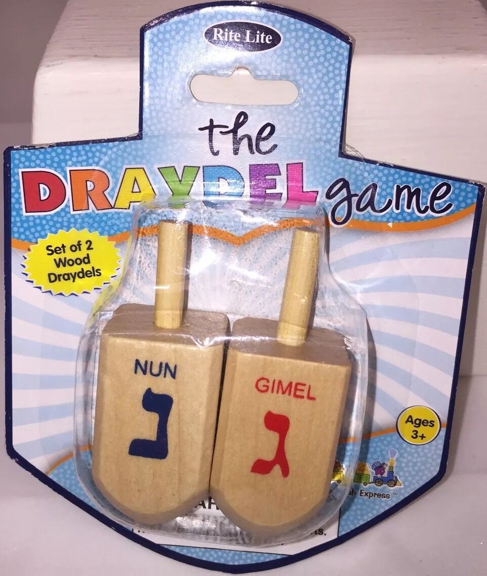 New Pack Rite Lite #DR-16028 The Draydel Game 2 Natural Wood Draydels Sealed