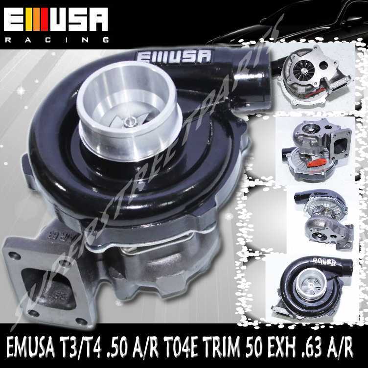 BLACK EMUSA T3/T4 Hybrid Turbo Charger .50 A/R Compressor .63 A/R Turbine