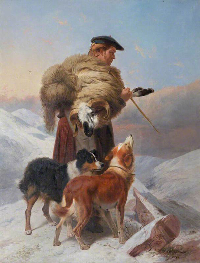 The Lost Sheep, 1866  by Richard Ansdell  Giclee Canvas Print Repro