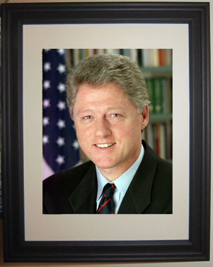 President Bill Clinton Portrait Framed & Matted Photo Picture 