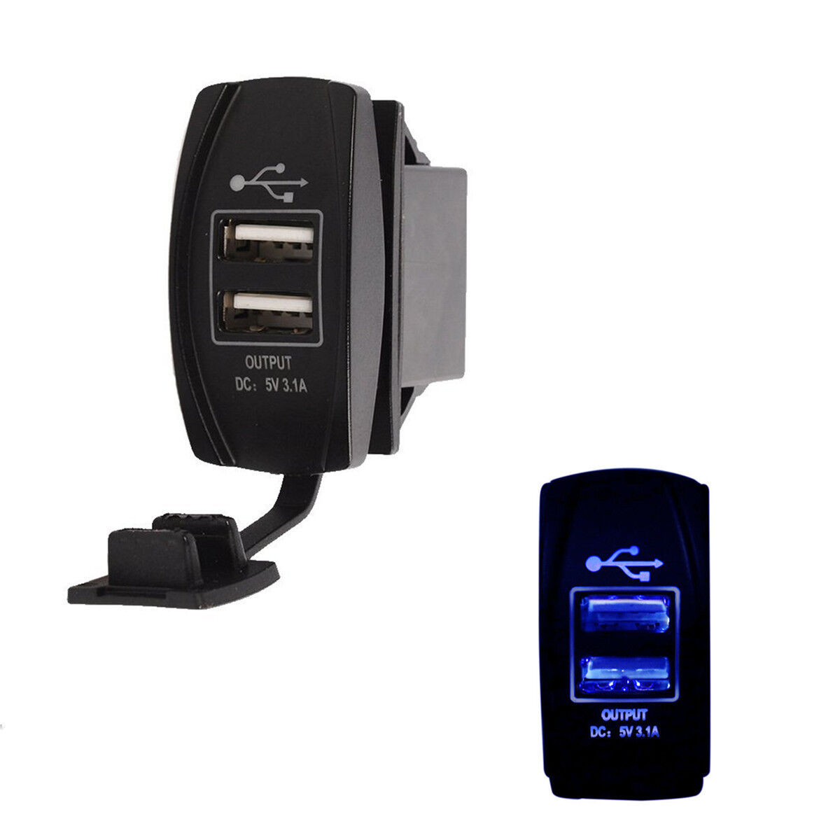 Dual Port USB Outlet 5V phone Charger for Truck Sand Rail Car Buggy UTV Tractor