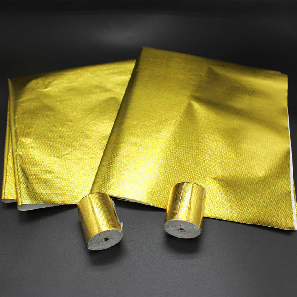 2 Pieces Heat Reflective Adhesive Backed Sheet Racing Engine 2 pieces Gold Tape