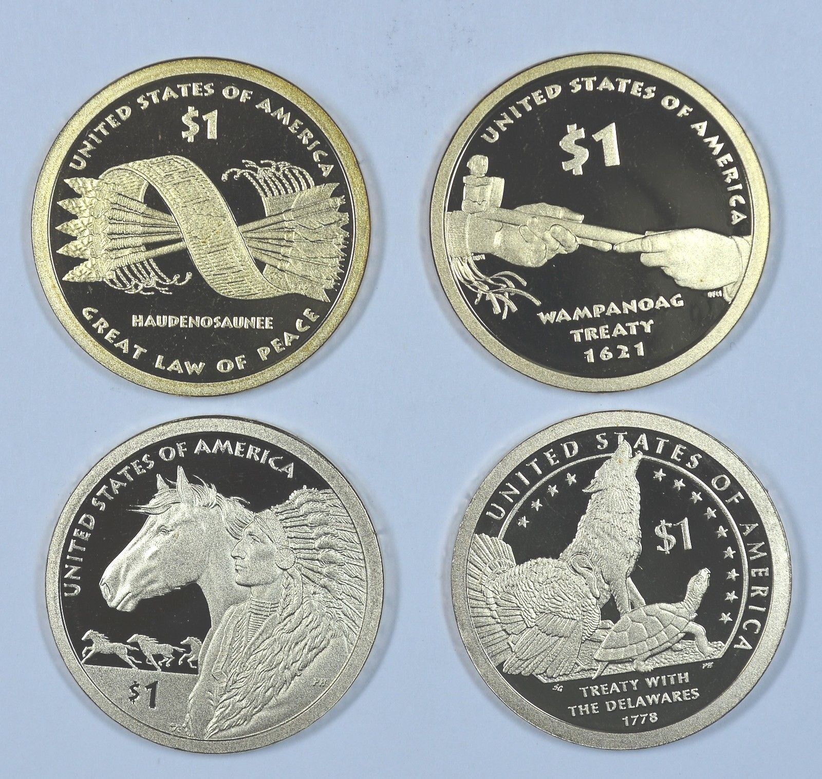2010 2011 2012 2013 S PROOF DCAM SACAGAWEA Native American $1 DOLLAR 4 coin set
