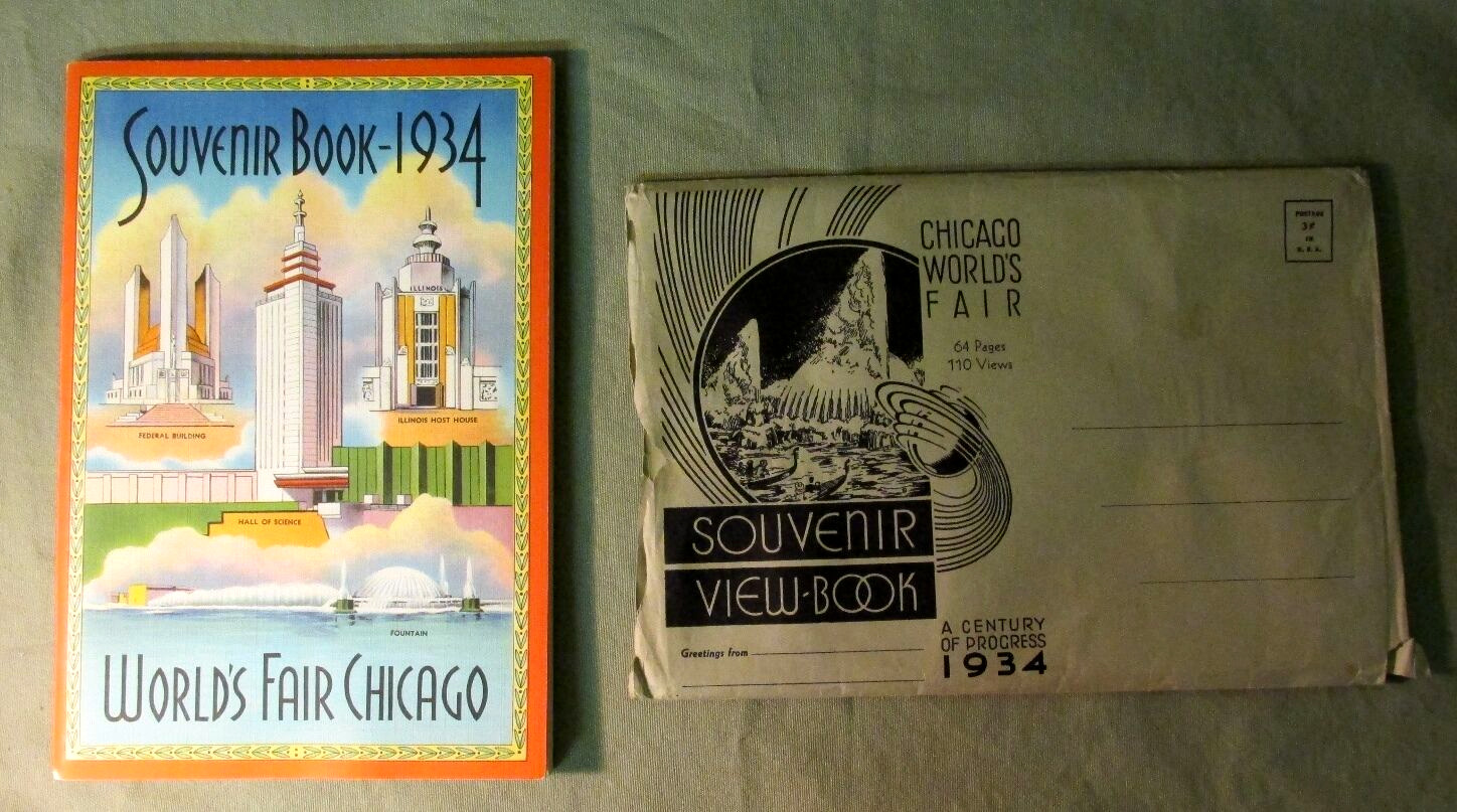 1934 WORLD\'S FAIR CHICAGO SOUVENIR BOOK w/ ORIGINAL ENVELOPE CENTURY of PROGRESS