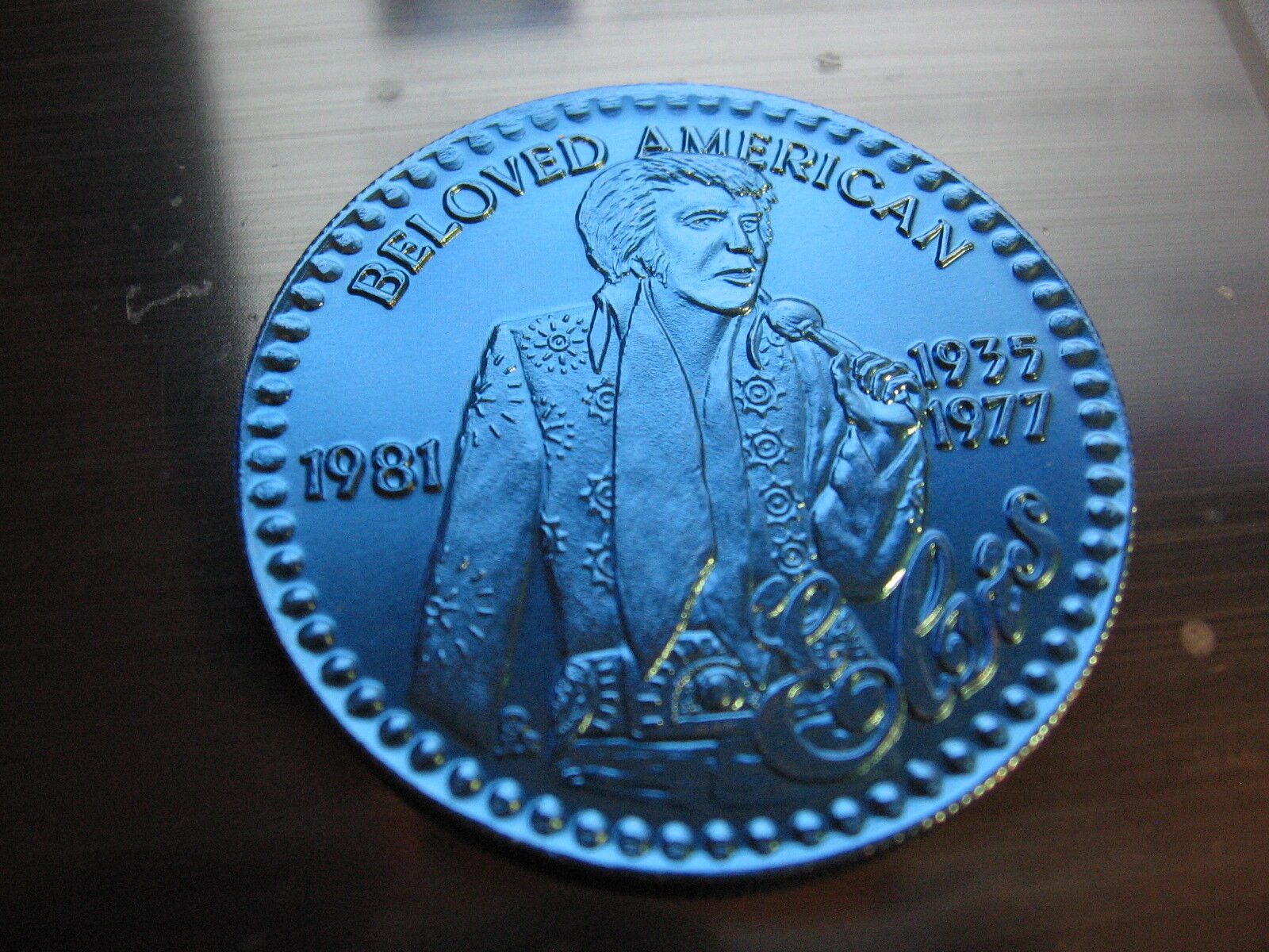elvis presley 1981 new orleans mardi gras doubloon alum coin vintage