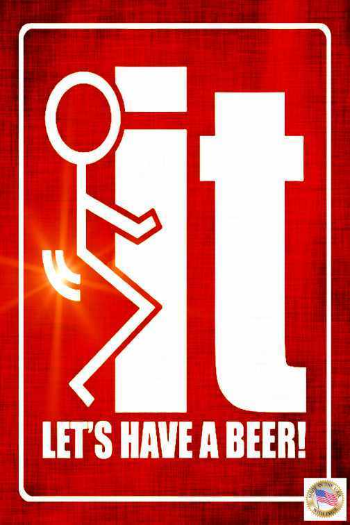  LET\'S HAVE A BEER MADE IN USA METAL SIGN 8X12 FUNNY MAN CAVE BAR  HAPPY HOUR