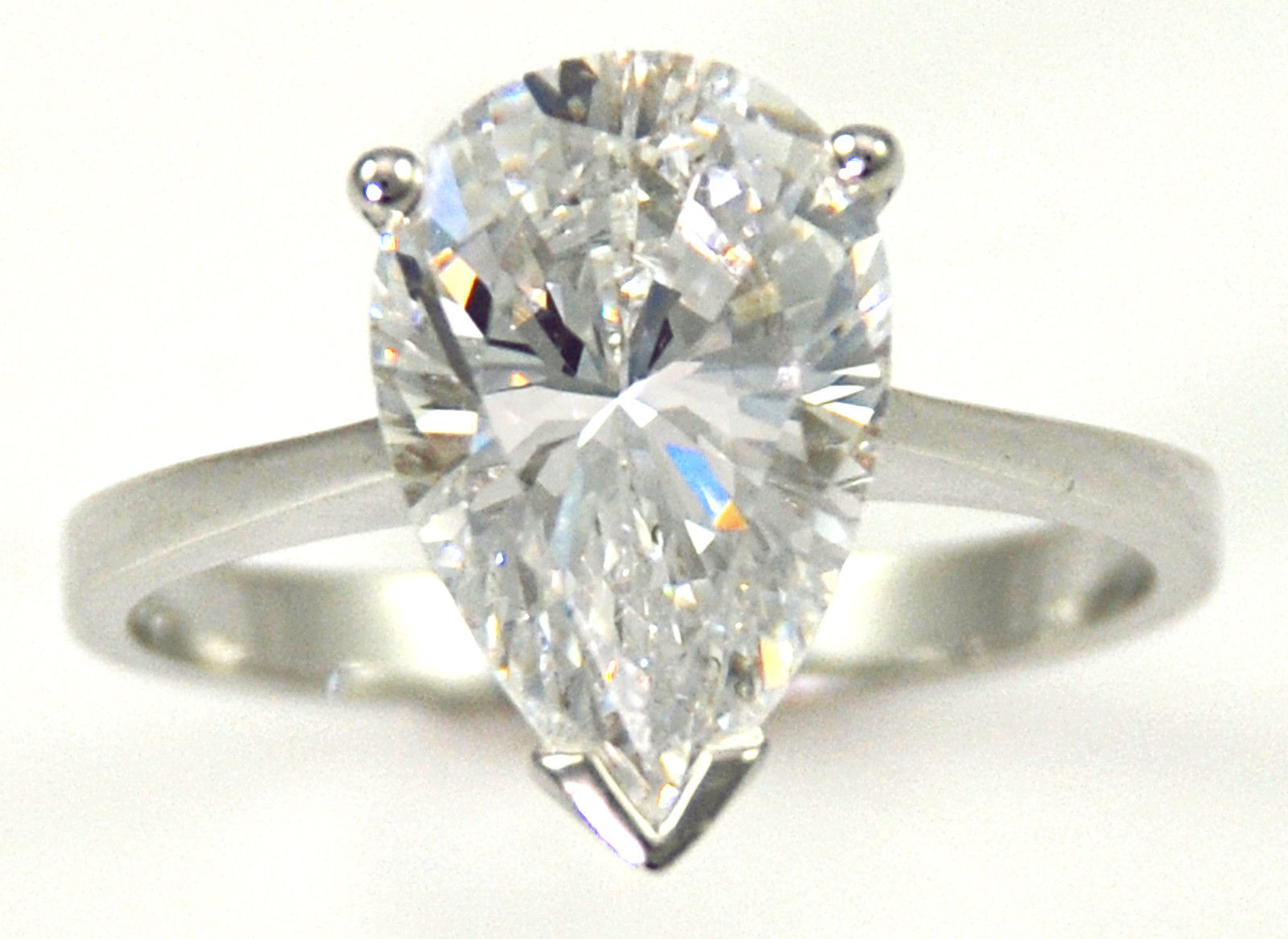 3 ct Pear Ring Vintage Brilliant Top Russian CZ Moissanite Simulant Size 5