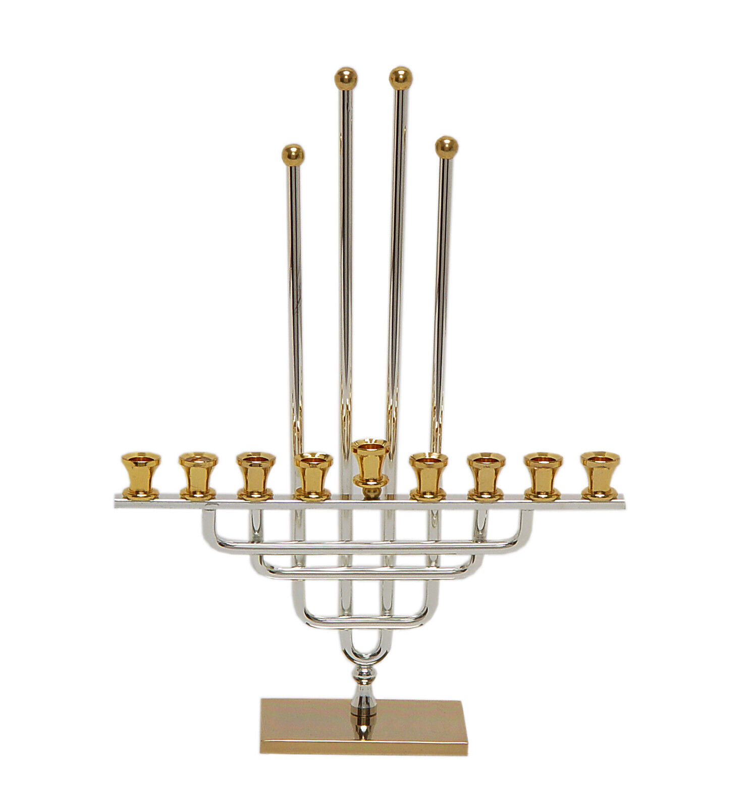 Hanukkah, Collectors MADE IN ISRAEL Silver & 24K Gold Plated Menorah, Hanukkia*