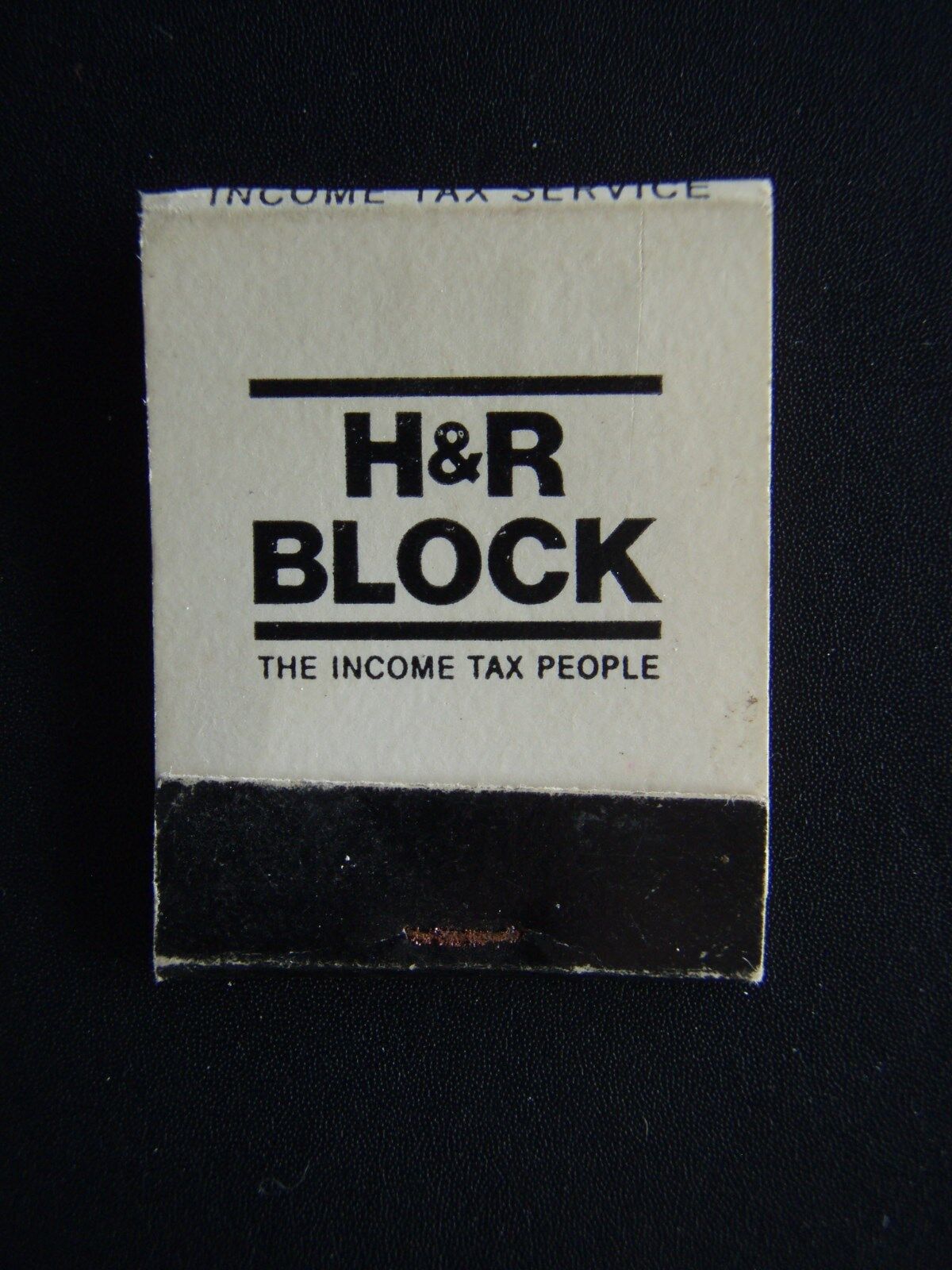 H&R BLOCK THE INCOME TAX PEOPLE CONFIDENTIAL SERVICE BLACK MATCHBOOK