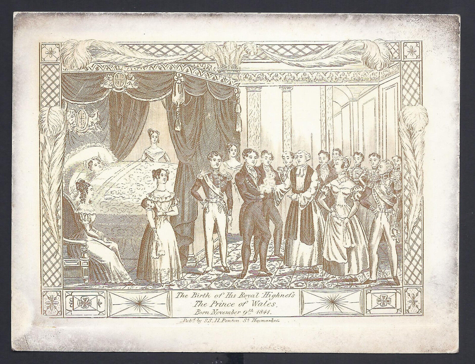 Gold Etching Birth of the Prince of Wales 1841 Later King Edward VII