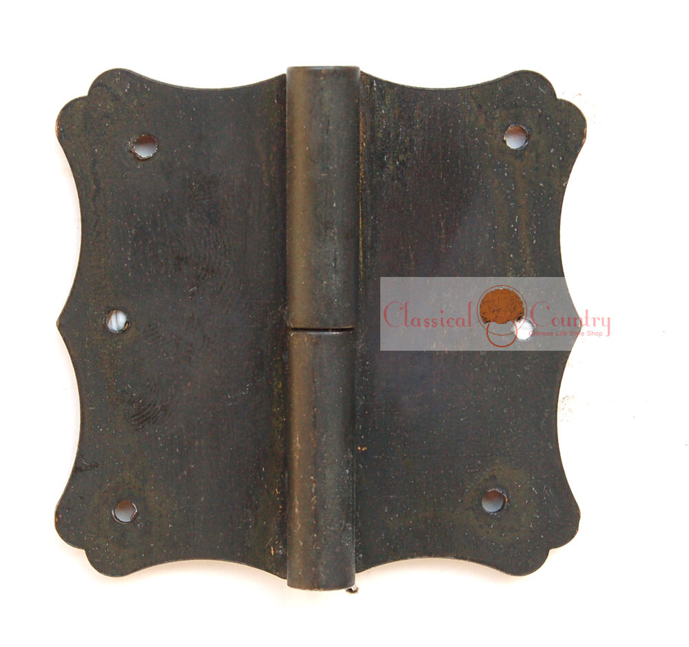 4Hinges Chinese Furniture Brass Hardware Copper For Trunk Cabinet Box Chest Door