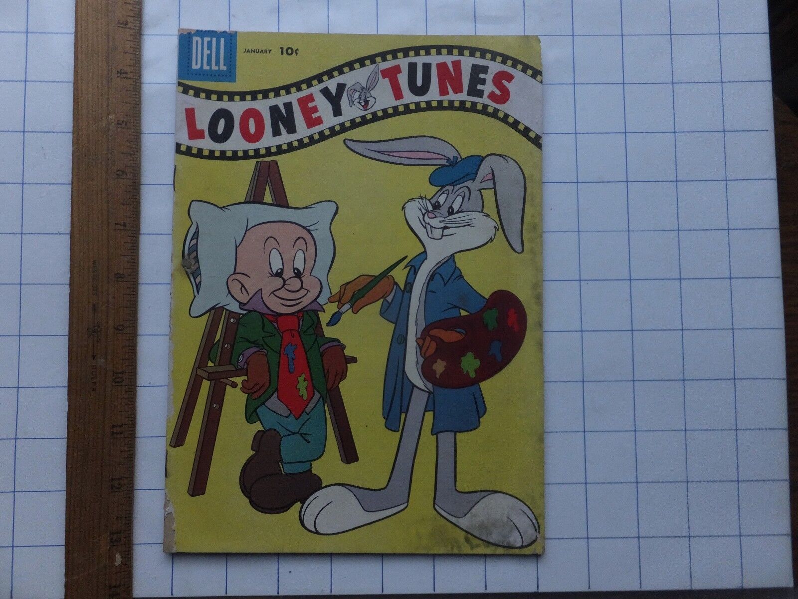 January 1958 Looney Tunes No.195. Bugs Bunny/Elmer Fudd Cover. 