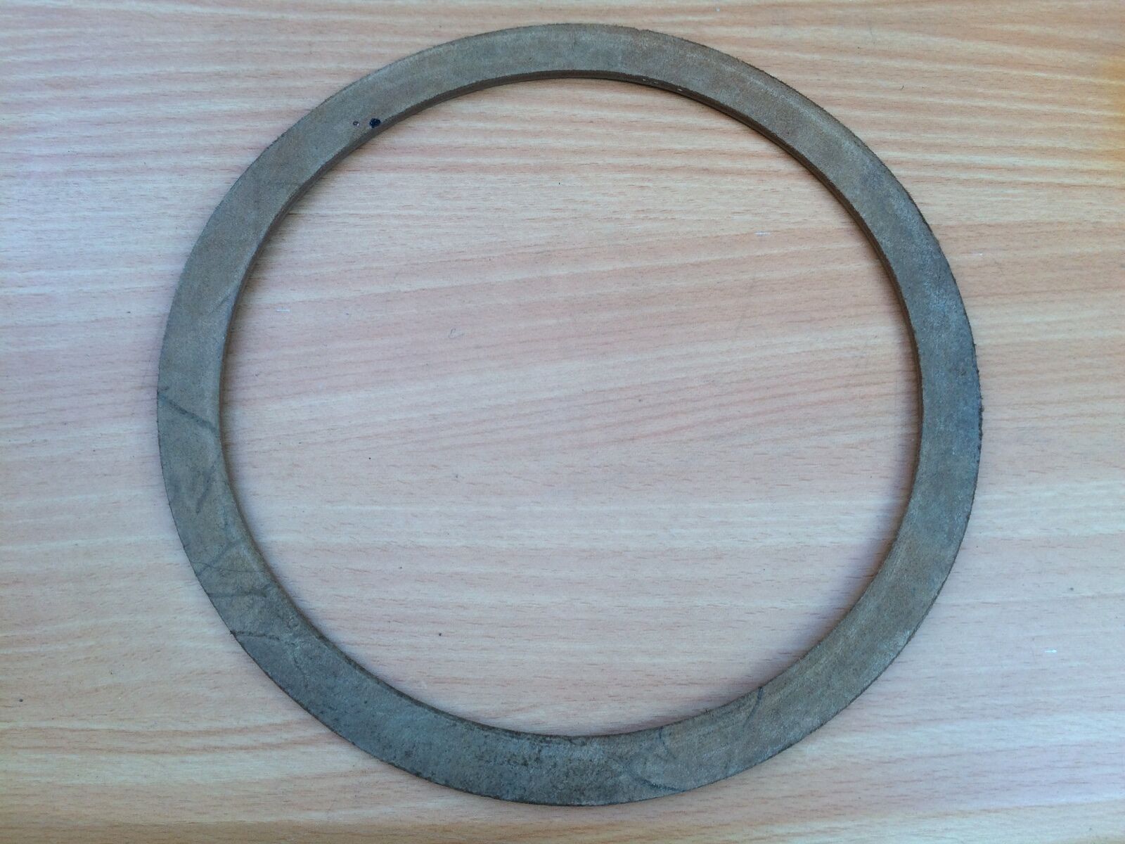 Original leather gasket for Russian 12-bolt diving helmet. Not used.