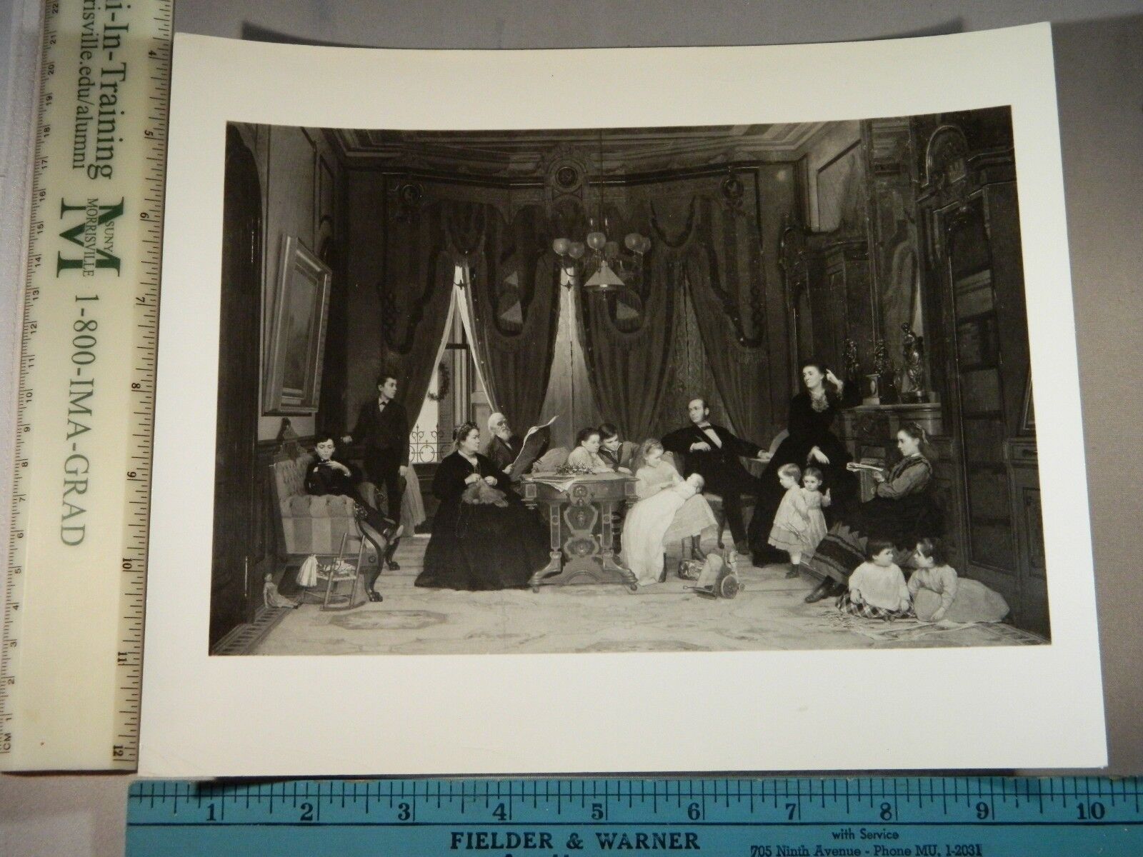 Rare Historical Orig VTG Eastman Johnson 1881 Painting The Hatch Family Photo