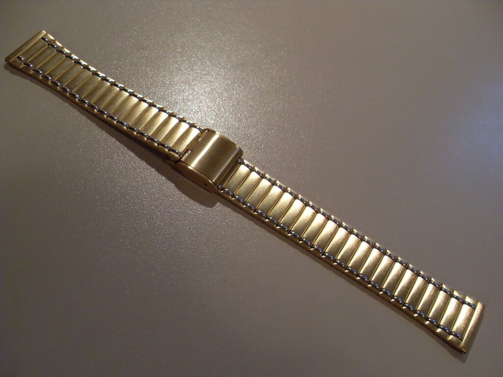 18 MM ARISTO GERMAN NEW OLD STOCK EXCELLENT GOLD PLATED ST STEEL MENS WATCH BAND