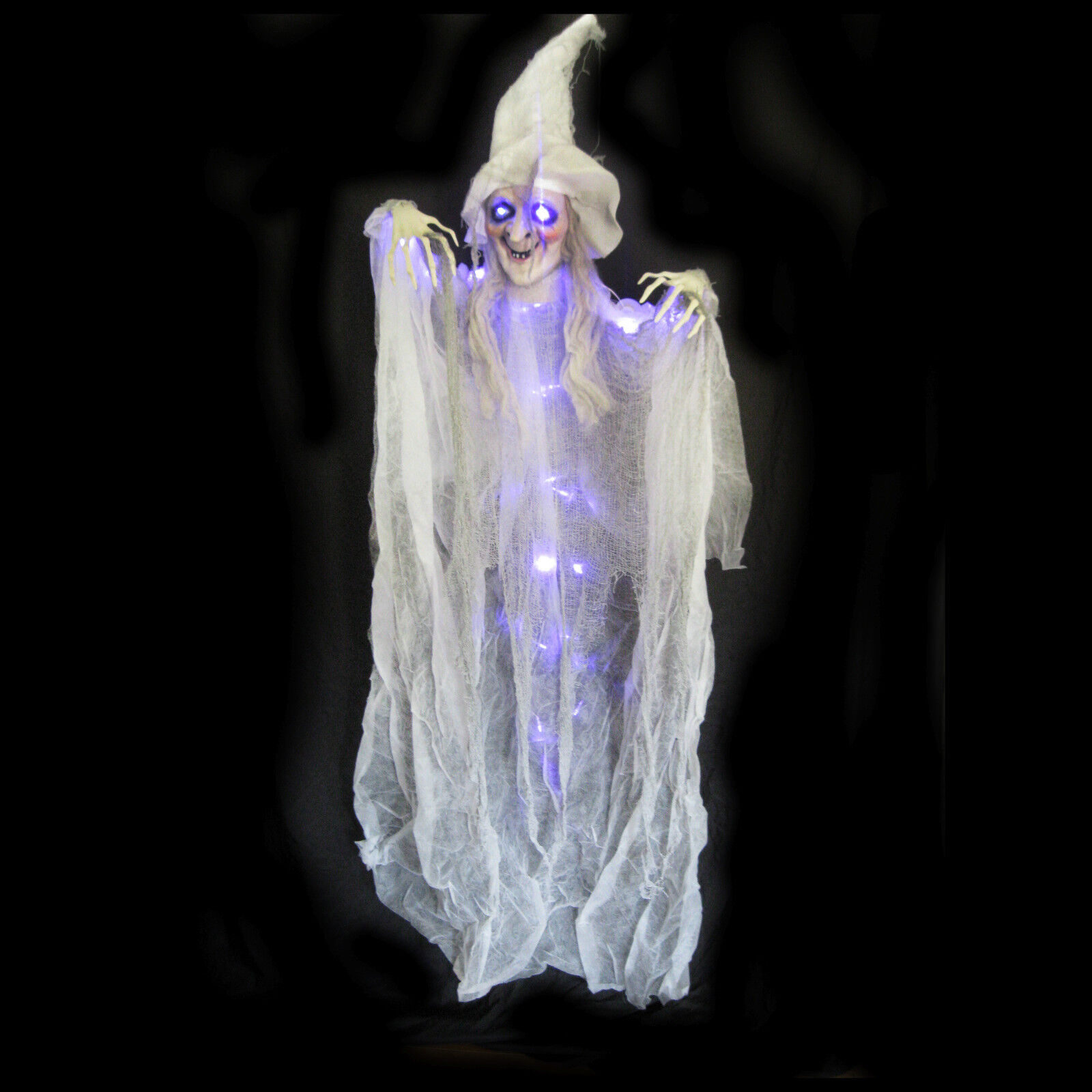 6ft Lighted Ghost Witch Talking Spirit Hanging Halloween Party Decoration Prop