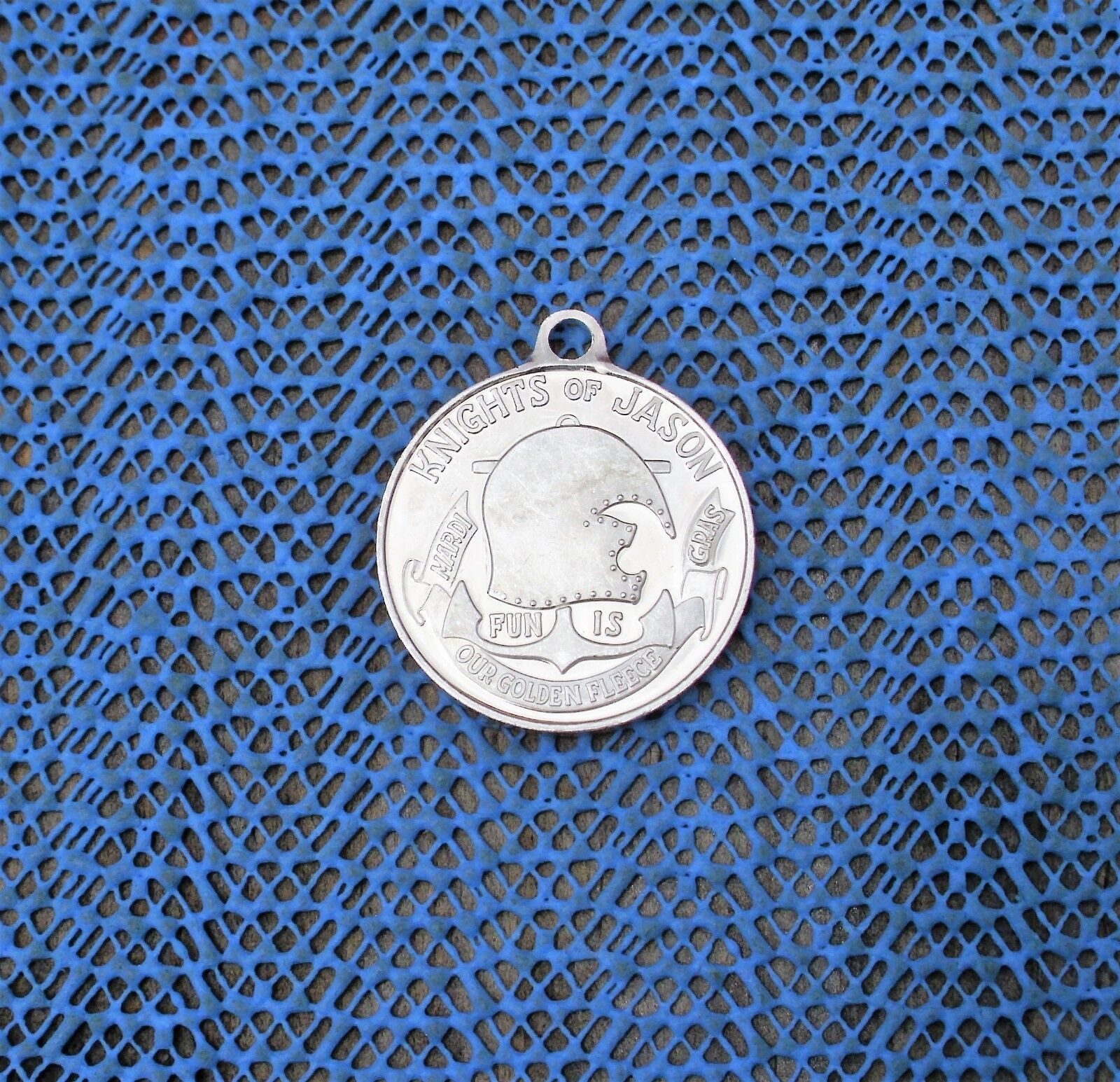1968 Krewe of JASON 999 SILVER Mardi Gras Charm - Many Faces of New Orleans