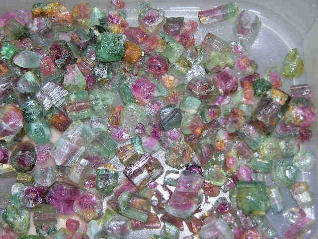 Watermelon Tourmaline crystal Nigeria 5-10mm gemmy 40 carat lot 3-8 piece