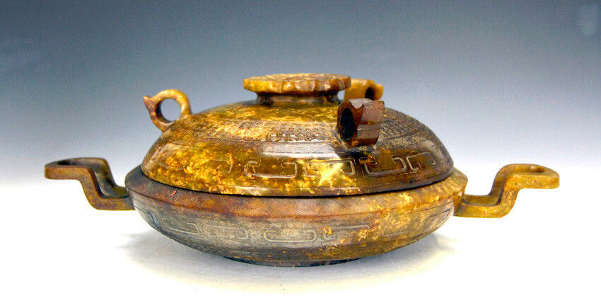 Superb Rare Large Antique Chinese Eastern Han Dynasty Carved Jade Food Vessel