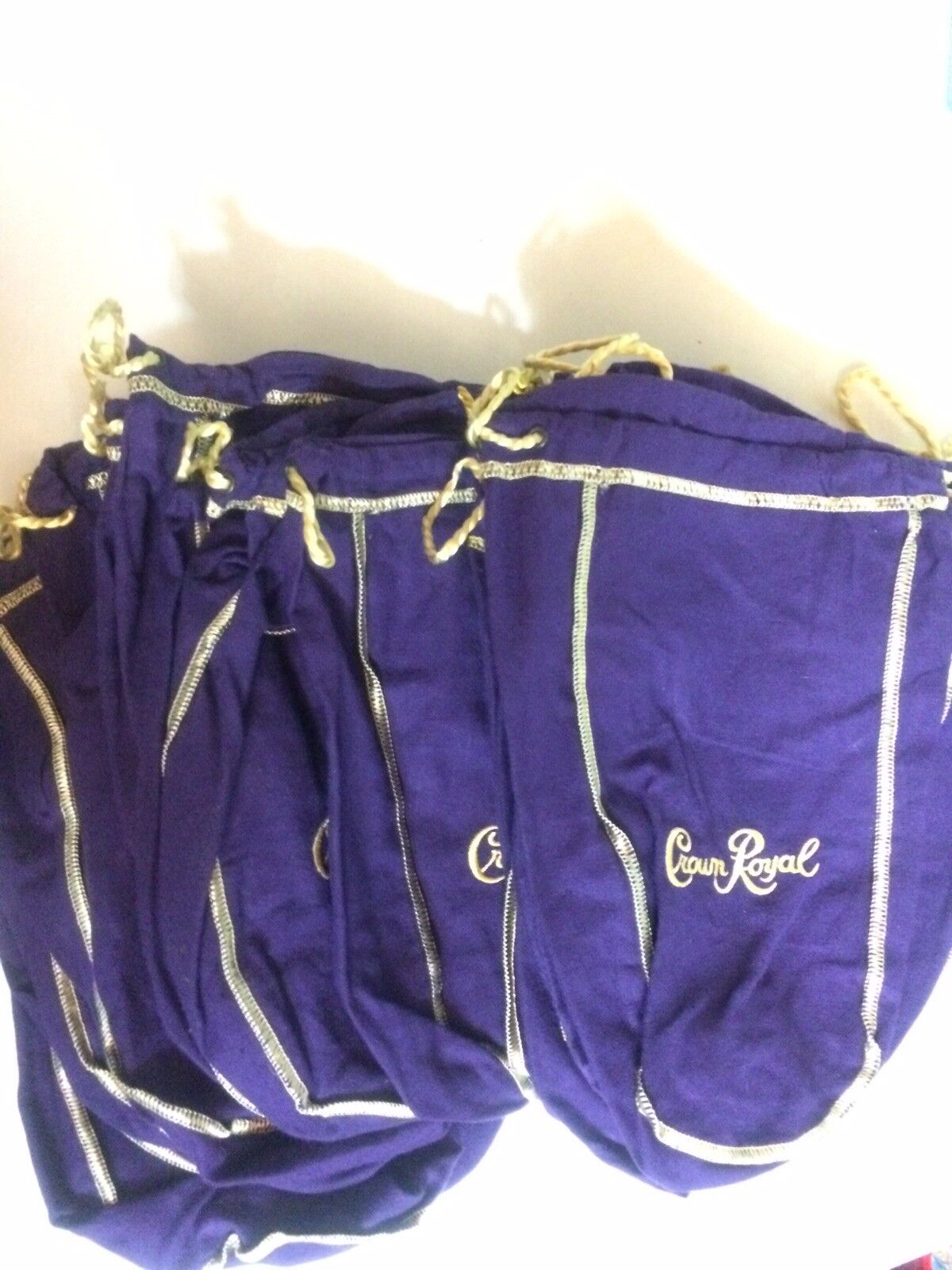 Crown Royal Bags lot of 50 750 ml large purple gold trim bags storage crafts