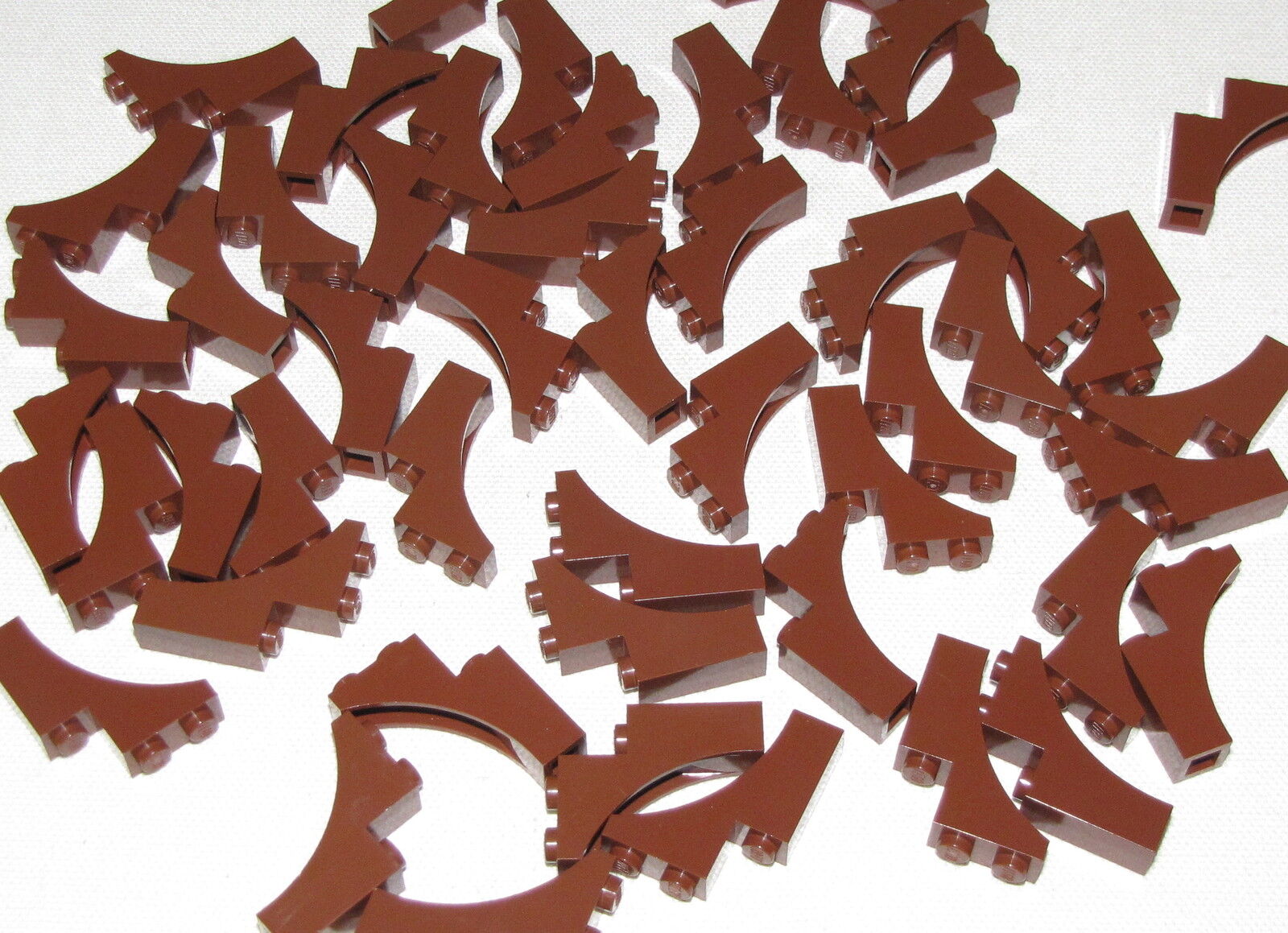 LEGO LOT OF 50 NEW 1 X 3 X 3 REDDISH BROWN CASTLE ARCHES TREE BRANCHES PIECES