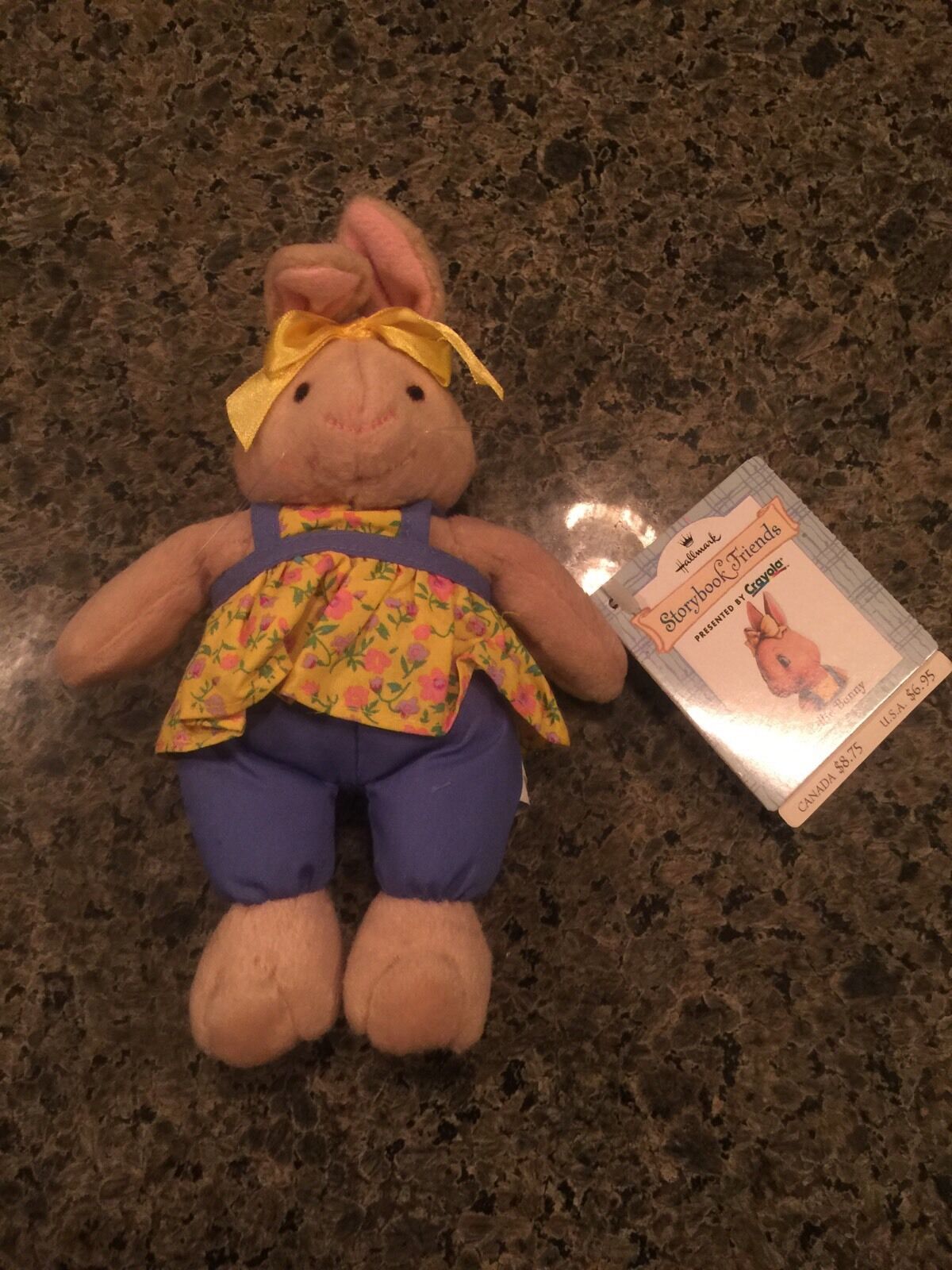 Vint 1989 Hallmark Storybook Friends Crayola Lillie Bunny Tag Stuffed Animal Toy